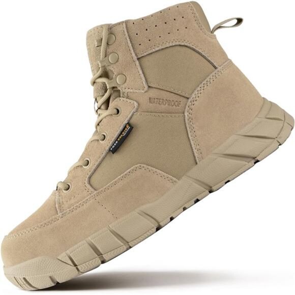 FREE SOLDIER Hiking Work Boots Men's Tactical Boots 6 Inches Waterproof - Picture 1 of 14